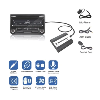 Dodanie zdarma Automobilovej Súpravy Bluetooth MP3 AUX Adaptér Rozhranie Pre RD4 Peugeot CITROEN