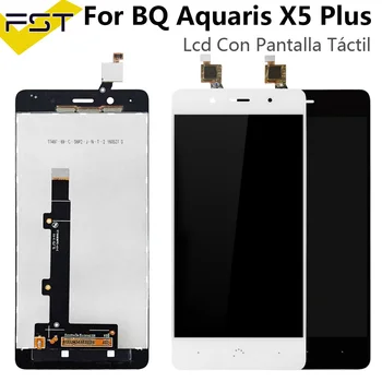 Čierna/Biela Pre BQ Aquaris X5 Plus LCD Displej+Dotykový Displej LCD Digitalizátorom. Sklenený Panel LCD Panel Tactil Pre X5 Plus Pantalla