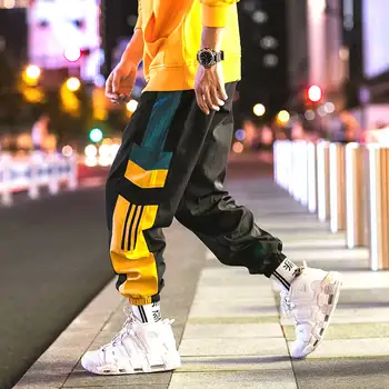 Kórejský Nohavice Mužov Hip Hop Nohavice Ceruzka Grafické Tlače Mužov Nohavice Bežné Nohavice Fitness Joggers Muži Móda Punku Tepláky Muž