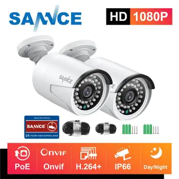 SANNCE 2 KS Ultra HD 2MP/5MP POE Fotoaparát OutdoorWeatherproof Security Network Bullet EXIR Nočné Videnie e-mail Upozornenie Fotoaparát Kit