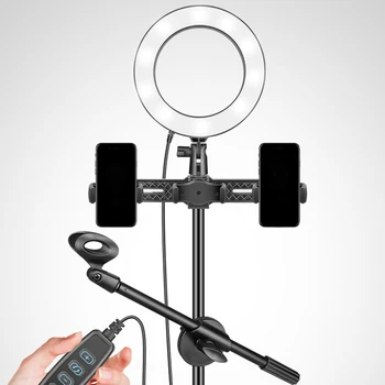 Selfie Krúžok Svetlo LED Prsteň Svetla s Statív Stojana a 3XCell Držiaka Telefónu pre službu Live Stream/YouTube Video/Fotografie
