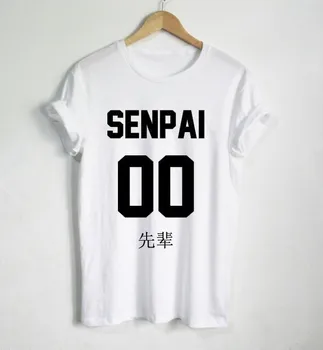 Japonské Anime Tričko Japonský Otaku Tričko Senpai Predné Písmená Print T Shirt Ženy Bežné Zábavné grunge goth Lumbálna tees-J040