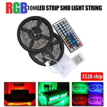 10/20M LED Pásy 3528 SMD RGB String Svetlo DC12V+Diaľkové Ovládanie + Prijímač Komerčné Osvetlenie Disco Party Lampa