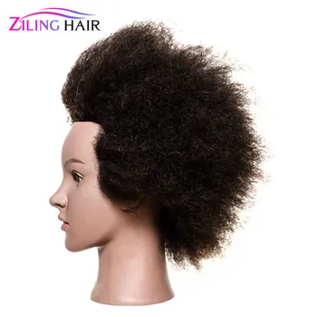 Ženské Afro kati kadernícke školenia čele so pravé ľudské vlasy manequin vlasy bábiky pre čierne ženy manican kaderníctvo