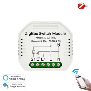 Mini DIY Tuya ZigBee 3.0 Smart Light Switch Modul Smart Života/Tuya Diaľkové Ovládanie Práce S Alexa Domovská stránka Google