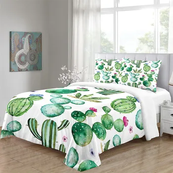 3D Tlač posteľná bielizeň Nastaviť Vlastné Kráľ Európy Perinu Nastaviť Manželskou posteľou King Deka Deka Kryt Nastaviť Obliečky Nordic kaktus