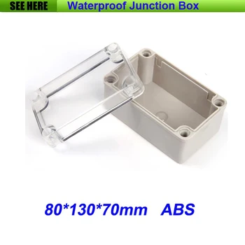 Doprava zadarmo Kvalitného ABS Materiálu Zrejmé, Krytie IP66 Exteriérový Vodotesný Box 80*130*70 mm