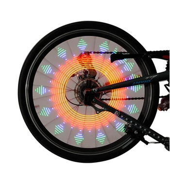 Weimostar 2 Bočné 16 LED 32 Režim Noc Nepremokavé Kolesa Bicykla Hovoril Svetlo Lampy Rim Rainbow Pneumatiky Bicykla Pevné Hovoril Upozorniť Svetlo