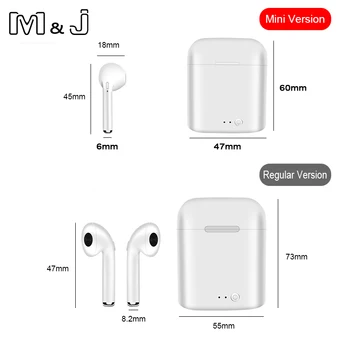 I7 i7s Tws Mini Bezdrôtové Bluetooth Slúchadlá Stereo Bass Slúchadlá Slúchadlá Športové Headset & Plnenie Box pre iPhone Huawei Xiao