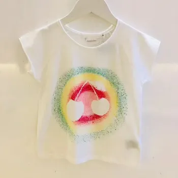 2021 Letné t-shirt pre deti baby dievčatá cherry vzor, bavlna dieťa Tees