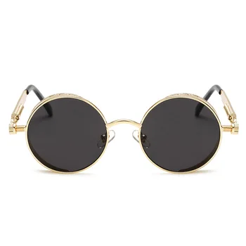 Móda Steampunk slnečné Okuliare Značky Dizajn Muži Ženy Okrúhle Slnečné okuliare, Vintage Punk Slnečné okuliare UV400 Odtiene Okuliare Oculos de sol