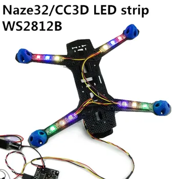 4PCS LED Svetelné Pásy 3 Korálky RGB pre Naze32 CC3D SP Racing F3 WS2812B FPV Quadcopter RC Drone DIY Náhradných Dielov