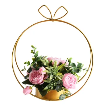 Nordic Kovové Láska Geometrické Nástenné Závesné Kvetinové koše Stojan Kovaného Železa Kvet Váza pre Svadobné Dekorácie, Doplnky, Moderný