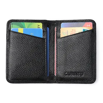 Slim pravej kože RFID Karty ochrany Mužov Kreditnej Karty Držiteľ Karty Prípade, Malá peňaženka pre človeka Čierna Káva