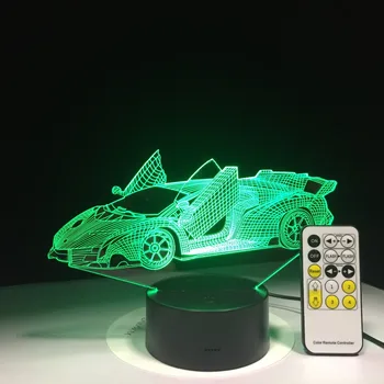 3D Lampa Rýchle AUTO USB Nočné Svetlo Multicolor Lava LED RGB Osvetlenie Luminaria Tabuľka Deti Vianočné Darčeky, Dekoratívne Domov