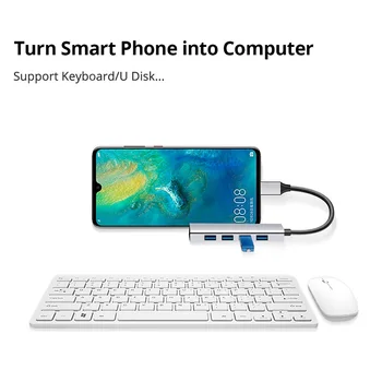 Snowkids USB Typu C Hub Typ-C až 4 USB 3.0, USB C 4 Porty Adaptér Porty Rozšírenie Huawei MateBook 13