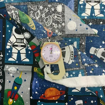 Krásne Digitálna Tlač Farebná Karikatúra astronaut vzor, Bavlna, Tkaniny, Šijací Materiál Deti Textílie Diy Tričko Oblečenie