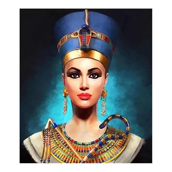 Plné Námestia/Kolo 5D Diy Diamond Maľovanie Kráľovná Egypta Cross Stitch Diamond Výšivky Drahokamu Mozaiky Domáce Dekorácie