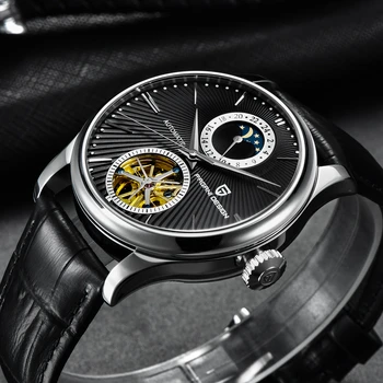 Hodinky Tourbillon PAGANI DIZAJN Luxusné Značky Mužov Automatické Mechanické Náramkové hodinky 41MM Dial Sapphire 100M Hĺbky Vodotesný Hodiny