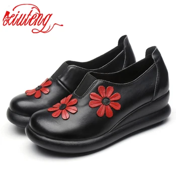 Xiuteng 2020 Jar Ploché Topánky Žena Platformu Originálne Kožené Topánky Zvyšuje Ležérne Topánky žena chaussure femme