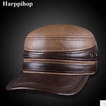 2020 nový kórejský mužov kožený klobúk mužov teplé zimné klobúk ploché spp