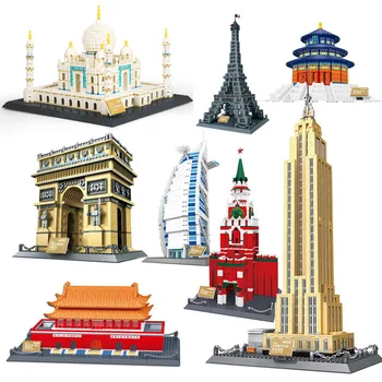 Svetovo Preslávené Architektúra Stavebné Bloky, Eiffelova Veža, Plavba Hotel Rímske Koloseum Model stanovuje Hračky pre deti, Darčeky