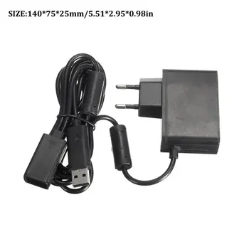 Black AC 100V-240V Napájanie EÚ Pripojte Adaptér USB Nabíjanie Nabíjačky Pre Microsoft Xbox 360 XBOX360 Kinect Senzor