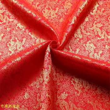 CF436 1meter 150 cm Šírka 4color Vysokej Kvality Dragon Žakárové Brocade Textílie Pre Čínske Festival Svadobné Šaty Qipao Satin Handričkou
