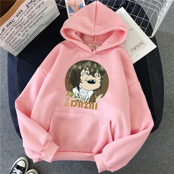 Zimné Bungou túlavých psov Dazai Anime tlač s Kapucňou, zábavné Meme študent hoodies bežné Nadrozmerné Streetwear Sudadera Mikina