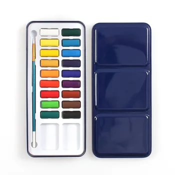 24 Farby Solid Akvarelových Farieb Nastaviť Prenosné Čerpanie Vody Kefa Akryl Umenie Maľba Dodávky