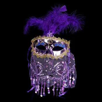 GNHYLL Nové Pierko Čipky Závoj Maska Benátskej Brušné Tanečnice Maska Maškaráda Závoj Očné Masky Vianočné Party Šaty, Dekorácie