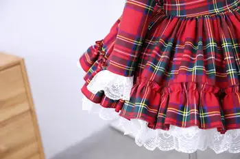 Baby Dievčatá Ročník španielsky plesové Šaty pre Deti Lolita Kockované Šaty 2020 Nové Batoľa Dievča, Vianoce, Narodeniny Princezná Šaty