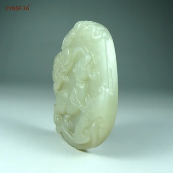 CYNSFJA Reálne Certifikovaná Prírodná Hetian Jadeit Nephrite Šťastie Amulety Bohatý Psa Jade Prívesok Kvalitné Najlepšie Narodeninám