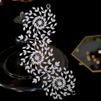 Vysoko kvalitné ohybný headdress Tiaras kvet hlavový most pre nevesty, bočné šperky, korunky, svadobné doplnky do vlasov A00681