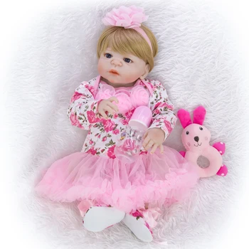 KEIUMI Realistické Bábiky 57 CM Reborn Baby Doll Realisticky celého Tela Silikónové Skutočný Dotyk 23Inch Boneca Reborn Módne Hračky Pre Dievča