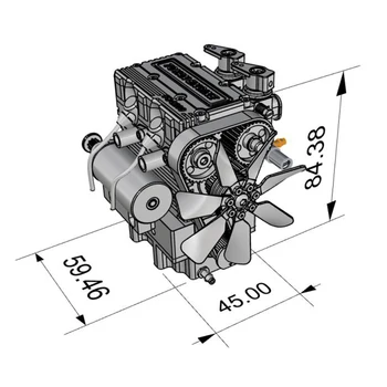 TOYAN FS-L200 Dva-valec štvortakt Nitro Motor Model pre 1/10 1/12 1/14 RC Auto, Loď, Model