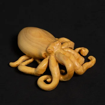 Krušpán Rezbárstvo Feng Shui Socha Skutočné Drevené Dekorácie Zvierat octopus Socha Prívesok Domova