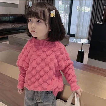 Detský sveter dievčatá jeseň a v zime nový kórejský štýl malé a stredné detské oblečenie zabezpečovacie dieťa hrubé sweate