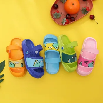 Deti Flip Flops 2020 Letné Vonkajšie Vnútorné Papuče Pláž, Kúpanie Papuče Dinosaura Tlač Anti-slip Vody Chlapec Dievča Aqua Topánky