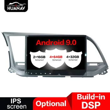 DSP Android 9.0 Auta GPS Navigácie Auto DVD Prehrávač Hyundai Elantra 2016-2018 auto rádio prehrávač multimediálnych Stereo Hlava jednotky 64