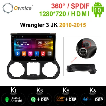 Ownice k3 k5 k6 4G NECH Android 10.0 360 Panorama SPDIF DSP Auto DVD Prehrávač Radio Na Jeep Wrangler 3 JK 2010 2012 2016 2017
