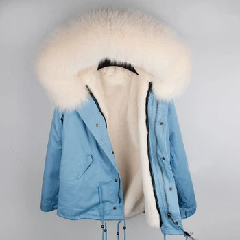 OFTBUY značky vetrovka 2020 nová zimná bunda ženy parkas reálne kožušinový kabát reálne fox kožušiny golier teplé, hrubé umelú kožušinu vnútri veľké kožušiny
