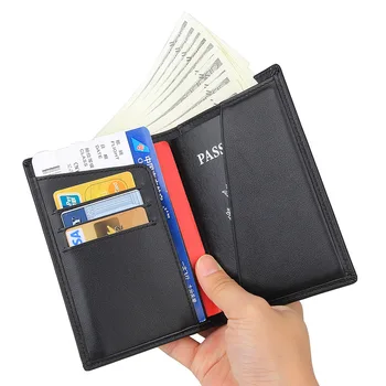 MAHEU Najvyššej Kvality, Originálne Kožené Kartu Cash Passport Držiteľa Karty Mužov Spojka Stravovanie Karty Peňaženky Módny Dizajn, Čierny RFID