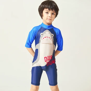 Julysand Chlapcov Plavky Handsomne jednodielne Plavky Deti Shark Cartoon Vytlačené UPF 50+ High-end Kúpanie Oblek pre Chlapca