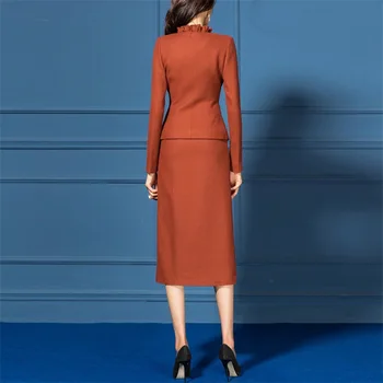 Formálne Office Obleky Pre Ženy Slim Fit Business Dámy Práce Nosiť Kabát Šaty 2 Ks Súpravy Elegantné Oblečenie Pre Ženy Plus Veľkosť