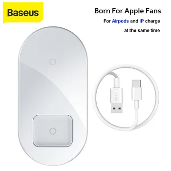Baseus 2 v 1 QI Bezdrôtová Nabíjačka Pre iPhone X XS Max XR Airpods Rýchle Nabíjanie 3.0 Bezdrôtové Nabíjanie Pad Rýchlo Nabíjačka Pre Samsung