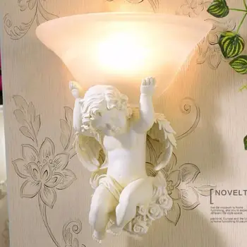 Európskeho umenia živice Nástenné svietidlá led žiarovky Obývacia izba dekorácie béžová anjel nástenné svietidlo E27 led osvetlenie lustre nástenné svietidlo Z30