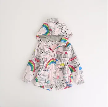 BibiCola, Baby, dievčatá, deti bundy jarné kabát Pre dievča bežné kapucňou cartoon vrchné oblečenie ručne maľované 2017 deti letné oblečenie