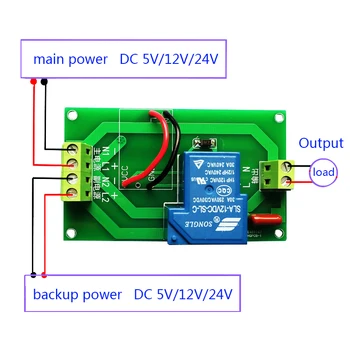 DC/AC 5/12/24/220V automatické prepínanie / main pohotovostnom režime dual prenos výkonu spínač relé modul