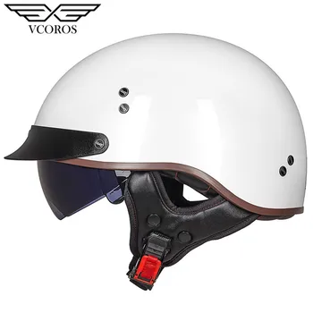Nový Príchod Vcoros MT-4 Vintage Retro Motocyklové prilby otvorené tvár prilbu na motocykel, skúter Moto Jet prilba casco